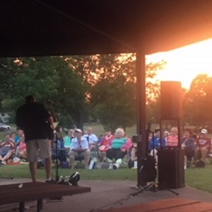 Behind Band Looking Out On Crowd
